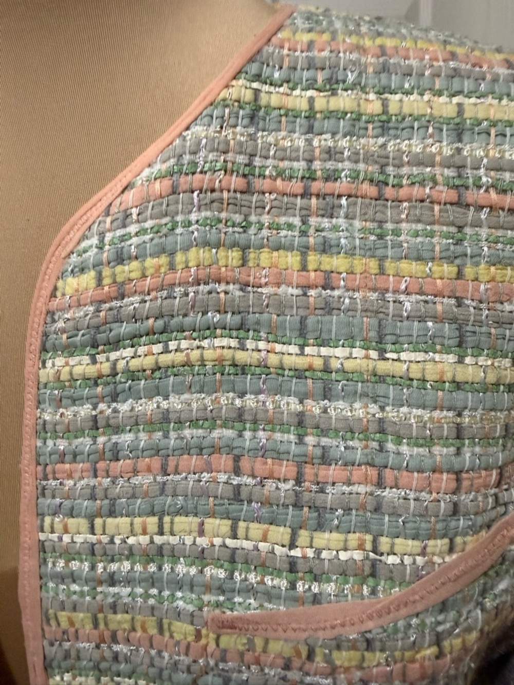 CHANEL PASTEL SILK TWEED JACKET - Picture 2 of 9
